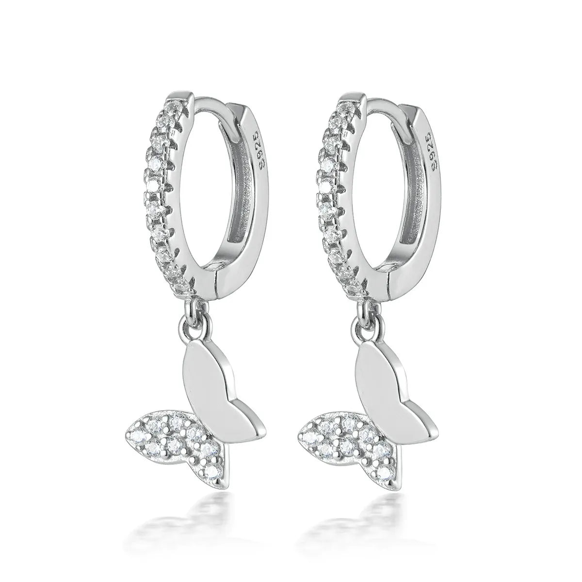 Butterfly Charm Hoops-Earrings-Yiyae-Yiyae