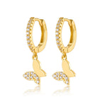 Butterfly Charm Hoops-Earrings-Yiyae-Gold-Yiyae