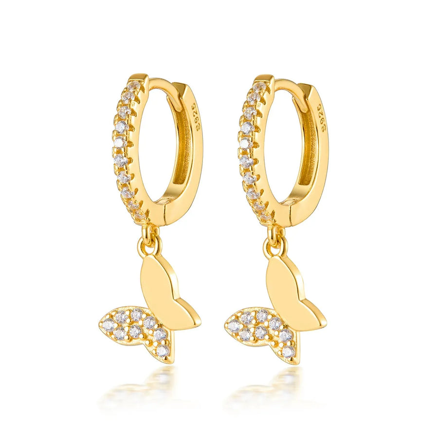 Butterfly Charm Hoops