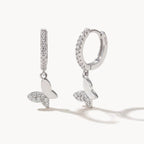 Butterfly Charm Hoops-Earrings-Yiyae-Platinum-Yiyae