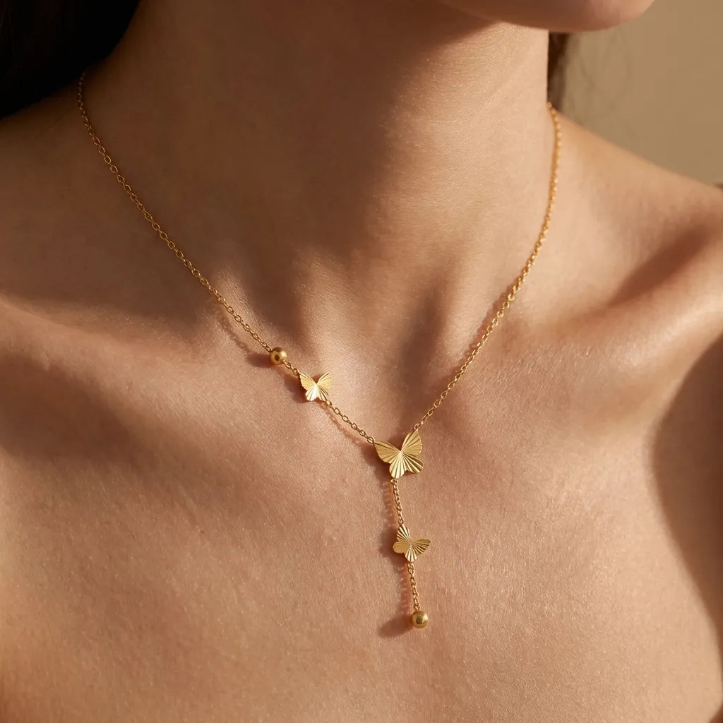Butterfly Lariat Necklace-Necklaces-Yiyae-Yiyae