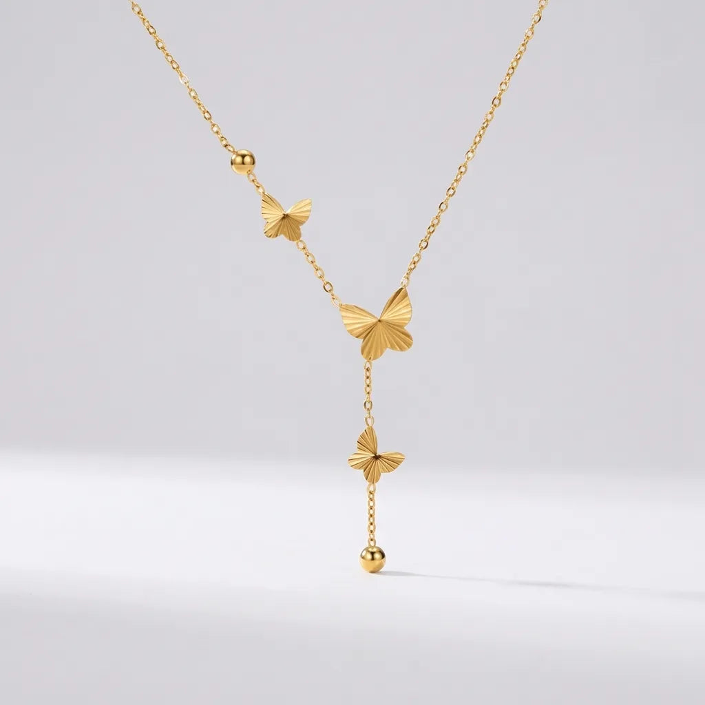 Butterfly Lariat Necklace-Necklaces-Yiyae-Yiyae