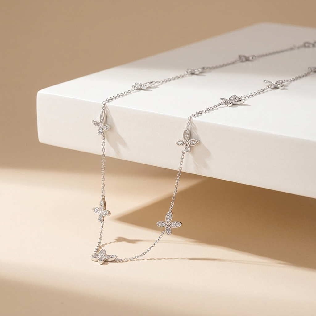 Butterfly Station Necklace-Necklaces-Yiyae-Yiyae
