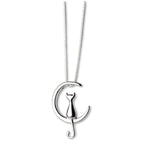 Cat & Moon Necklace-Necklaces-Yiyae-Yiyae