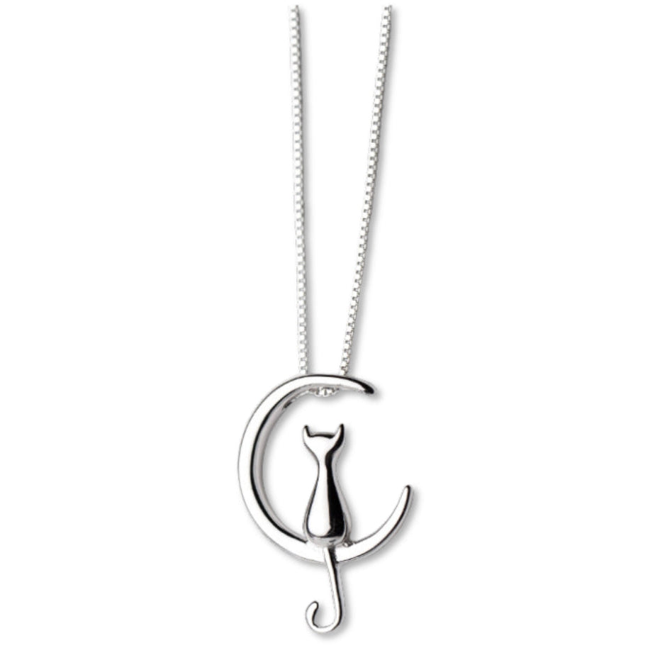 Cat & Moon Necklace-Necklaces-Yiyae-Yiyae