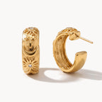 Celestial Hoop Earrings-Earrings-Yiyae-Gold-Yiyae