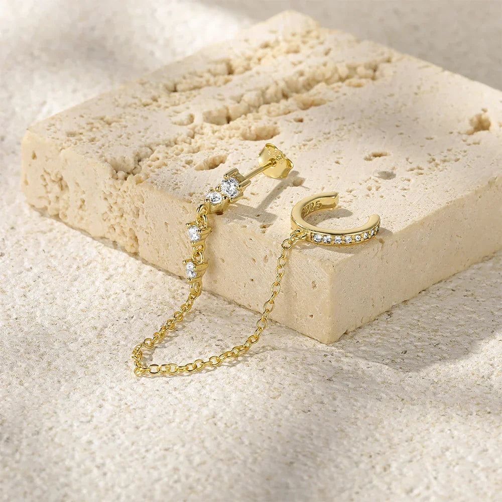 Chain Cuff Earrings-Earrings-Yiyae-Yiyae