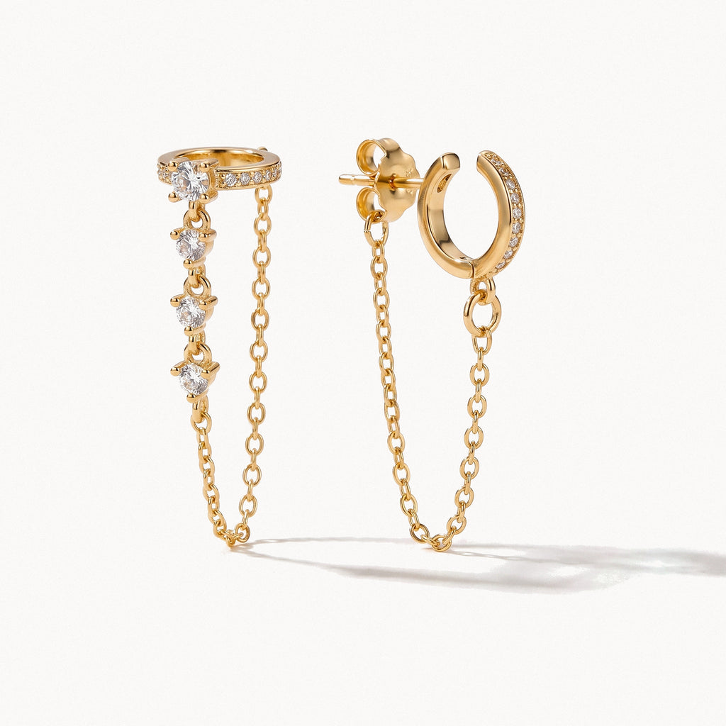 Chain Cuff Earrings-Earrings-Yiyae-Gold-Yiyae