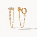 Chain Cuff Earrings-Earrings-Yiyae-Gold-Yiyae