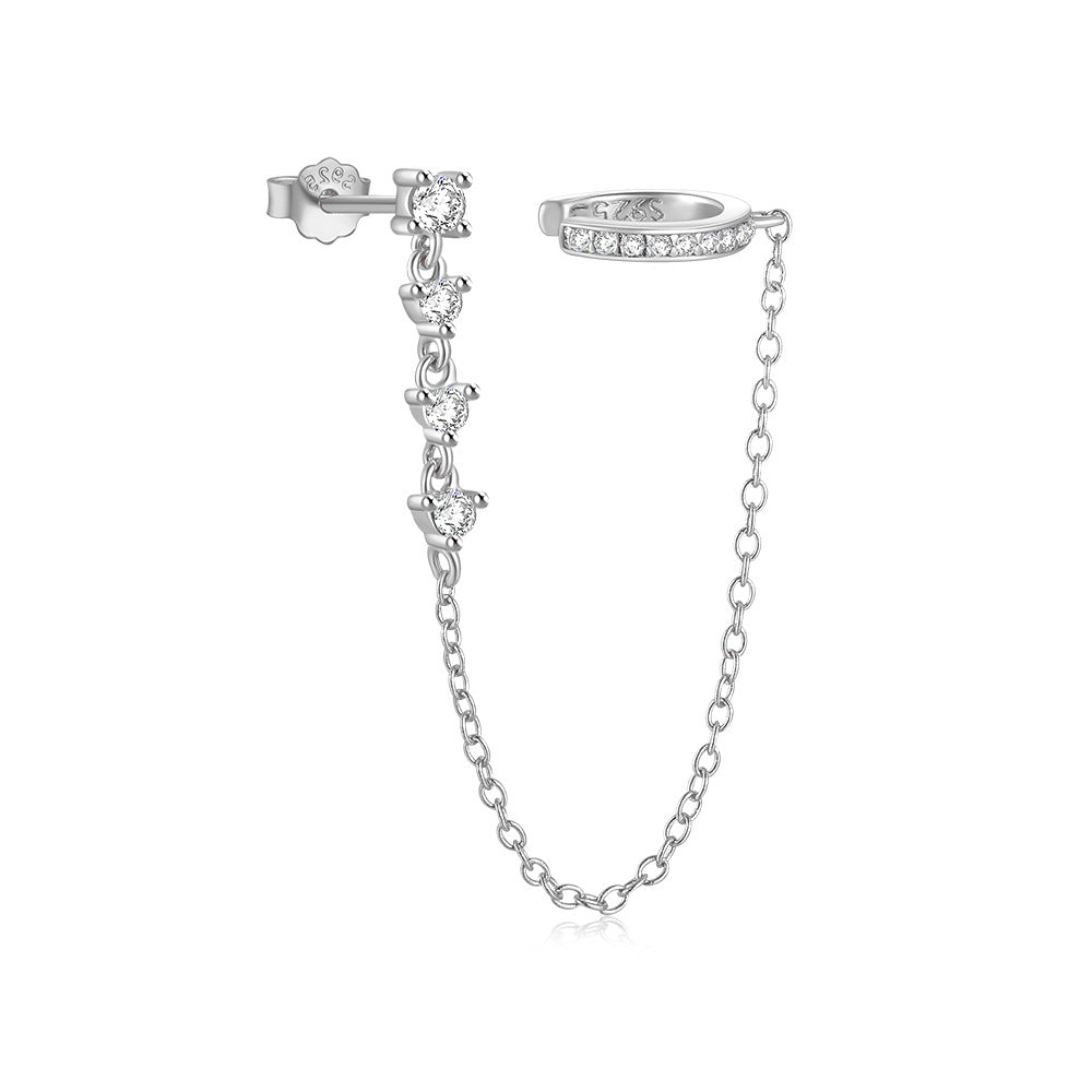 Chain Cuff Earrings-Earrings-Yiyae-Silver-Yiyae