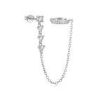 Chain Cuff Earrings-Earrings-Yiyae-Silver-Yiyae