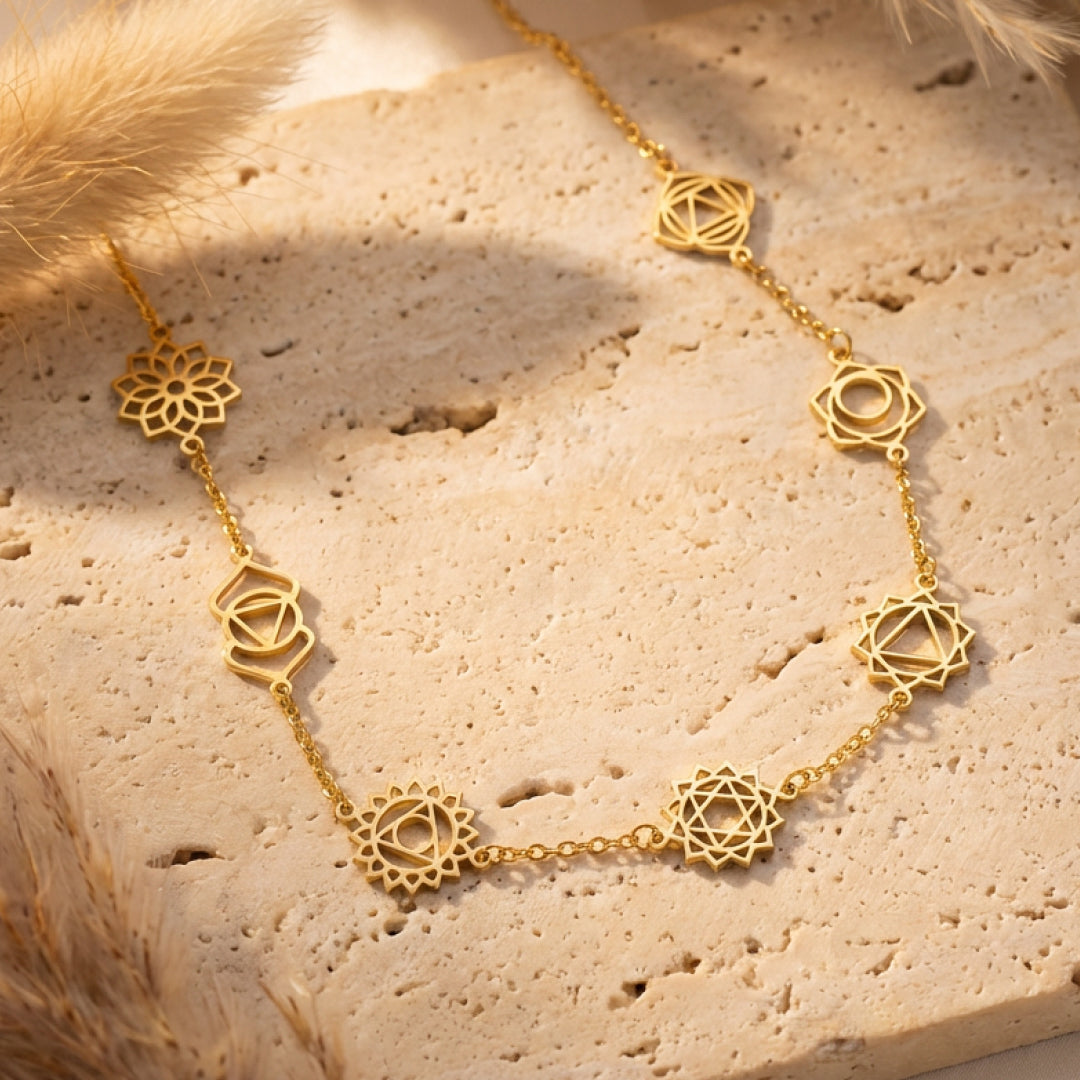 Chakra Station Necklace-Necklaces-Yiyae-Yiyae