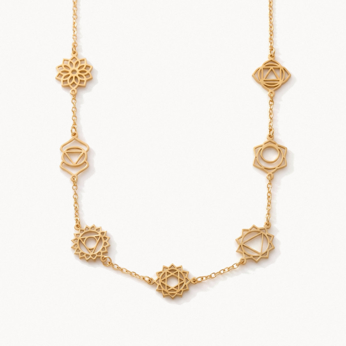 Chakra Station Necklace-Necklaces-Yiyae-Gold-Yiyae