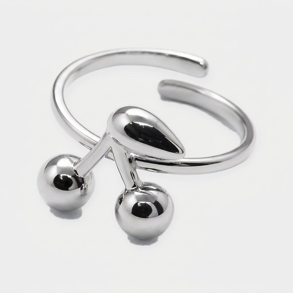 Cherry Open Ring-Rings-Yiyae-Silver-Yiyae