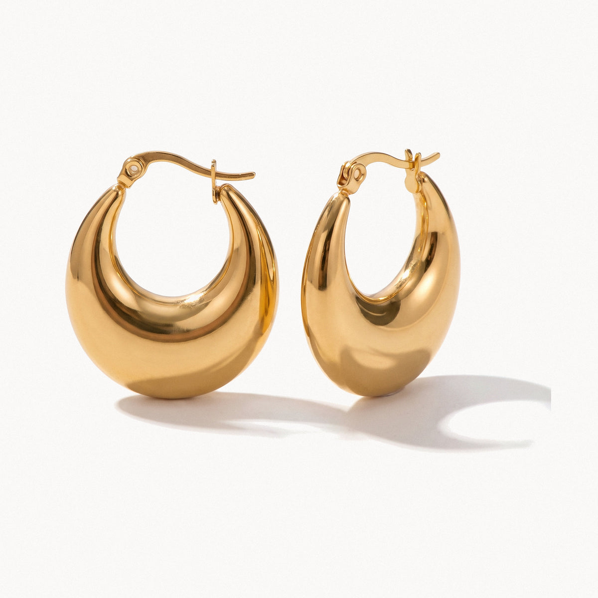 Chunky Crescent Hoops-Earrings-Yiyae-Gold-Yiyae