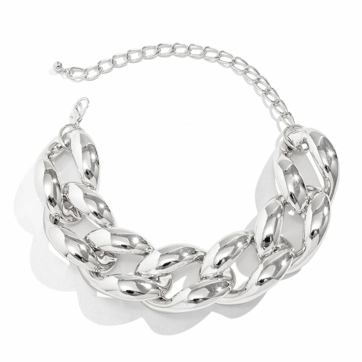 Chunky Cuban Link Choker-Necklaces-Yiyae-Silver-Yiyae