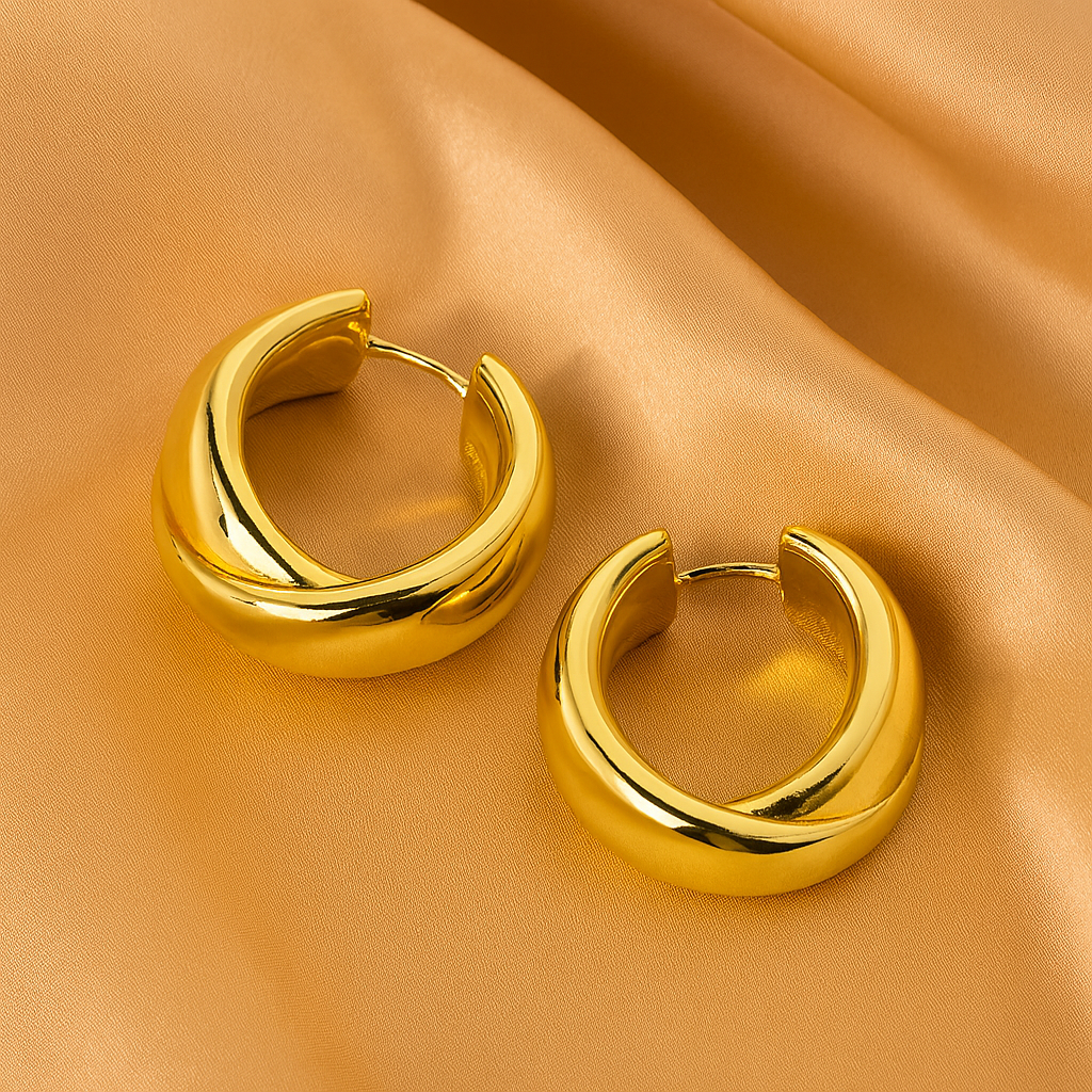 Chunky Oval Hoops-Earrings-Yiyae-Yiyae