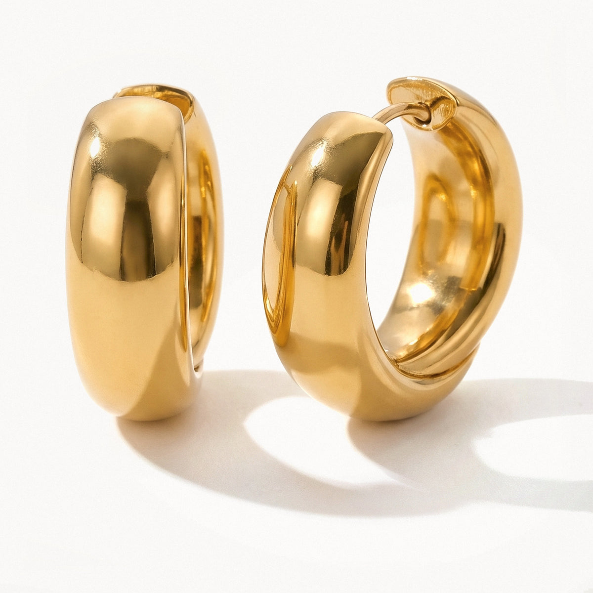 Chunky Oval Hoops-Earrings-Yiyae-Gold-Yiyae