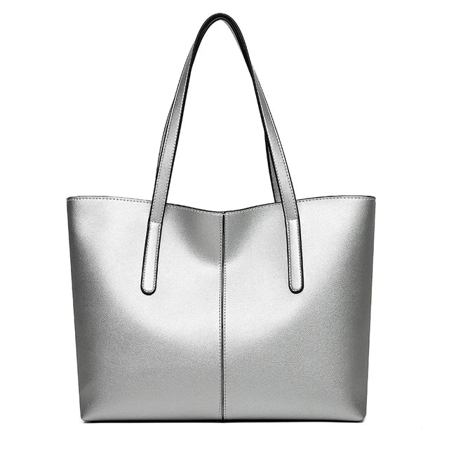 Classic Open Top Tote-Bags-Yiyae-Silver-Yiyae
