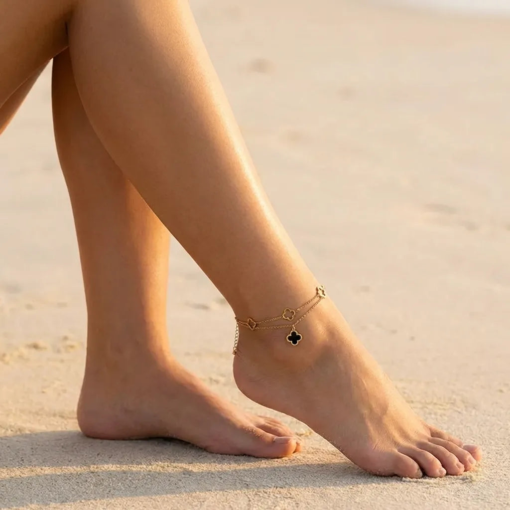Clover Charm Anklet-Anklets-Yiyae-Yiyae