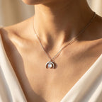 Crescent Moonstone Necklace-Necklaces-Yiyae-Yiyae