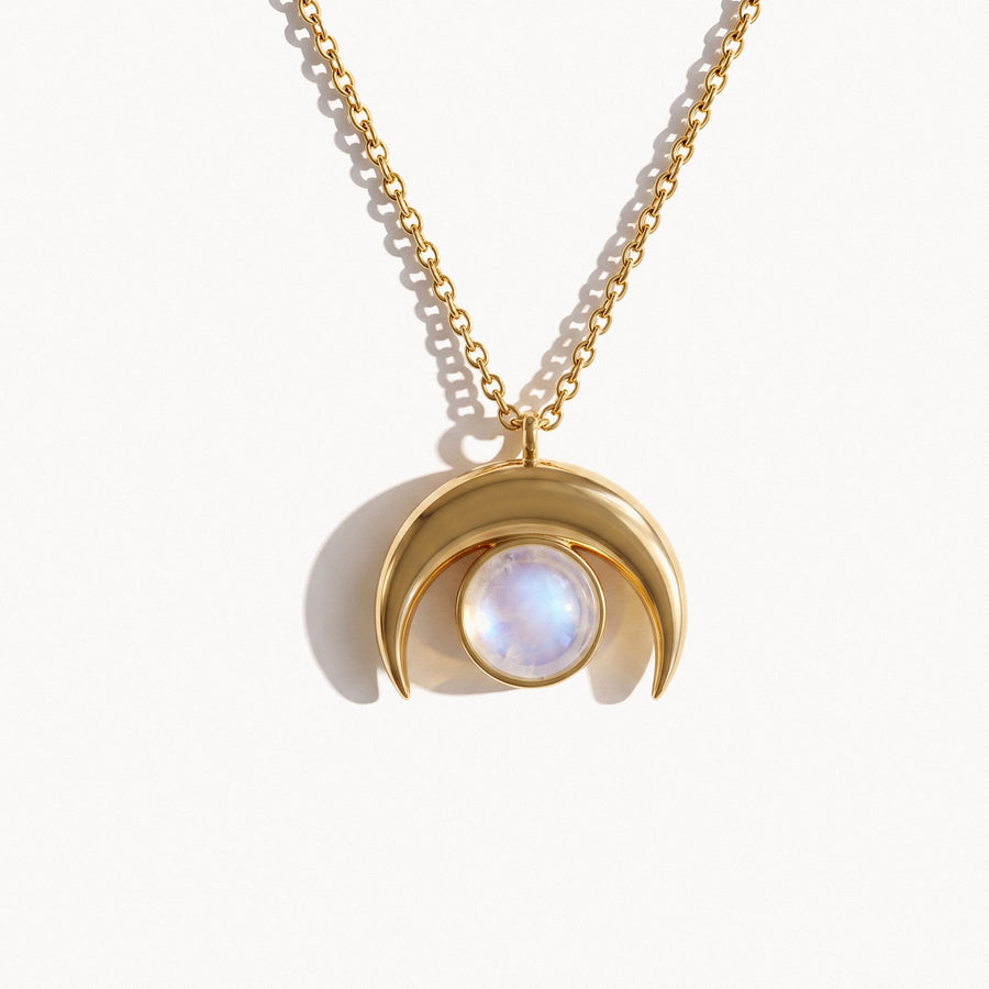 Crescent Moonstone Necklace