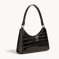 Croc-Effect Shoulder Bag-Bags-Yiyae-Black-Yiyae