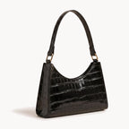 Croc-Effect Shoulder Bag-Bags-Yiyae-Black-Yiyae