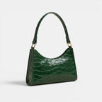 Croc-Effect Shoulder Bag-Bags-Yiyae-Green-Yiyae