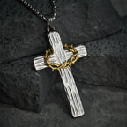 Crown of Thorns Cross Necklace-Necklaces-Yiyae-Yiyae