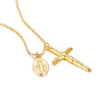 Crucifix & Medal Necklace-Necklaces-Yiyae-Yiyae