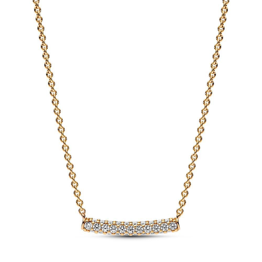 Crystal Bar Pendant Necklace-Necklaces-Yiyae-Yiyae