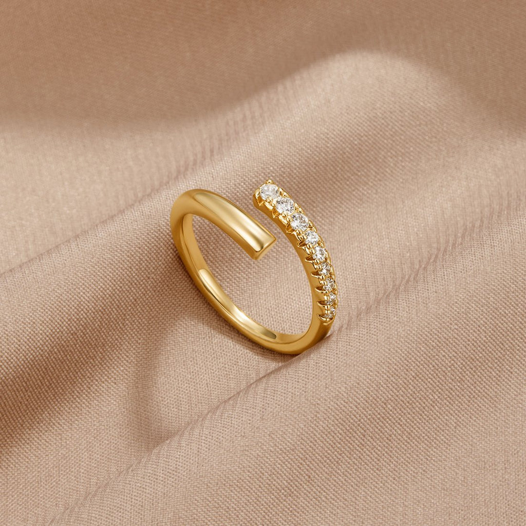 Crystal Bar Wrap Ring-Rings-Yiyae-Yiyae