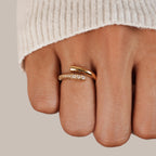 Crystal Bar Wrap Ring-Rings-Yiyae-Yiyae