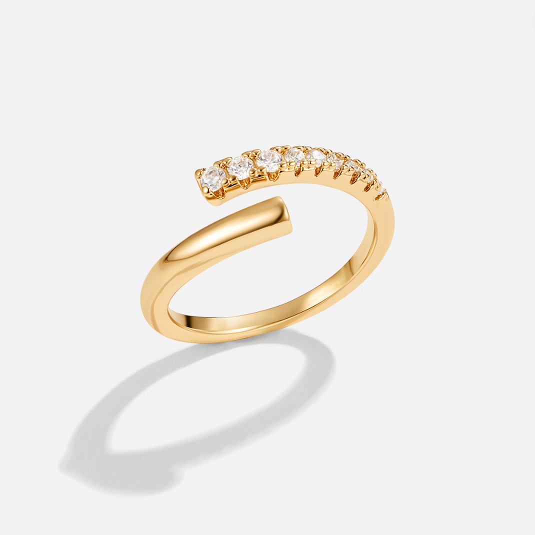 Crystal Bar Wrap Ring-Rings-Yiyae-Yiyae