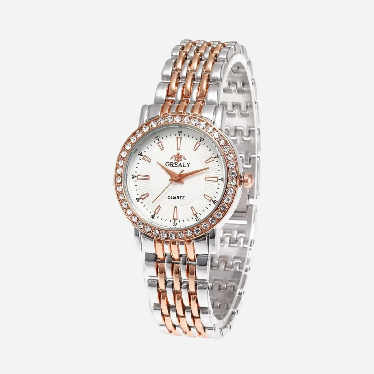 Crystal Bezel Bracelet Watch-Watches-Yiyae-Gold Rose-Yiyae