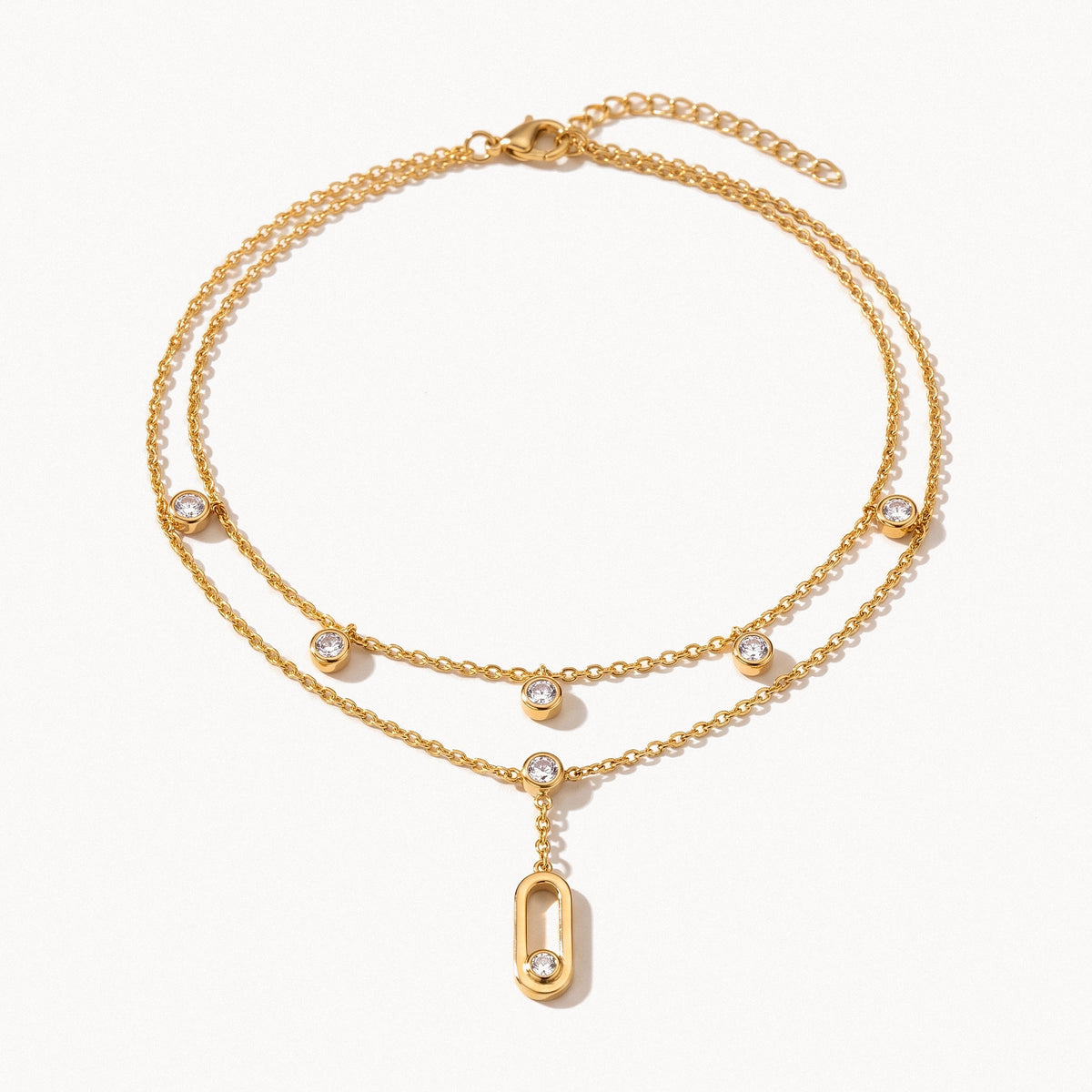 Crystal Charm Anklet-Anklets-Yiyae-Gold-Yiyae