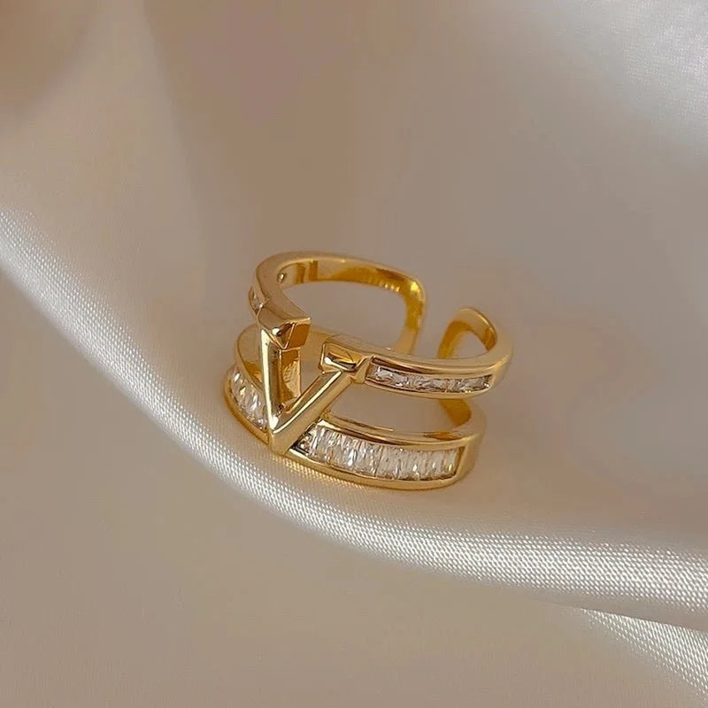 Crystal Chevron Ring-Rings-Yiyae-Yiyae