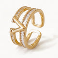 Crystal Chevron Ring-Rings-Yiyae-Gold-Yiyae