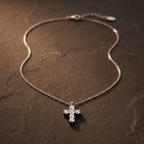Crystal Cross Necklace-Necklaces-Yiyae-Yiyae