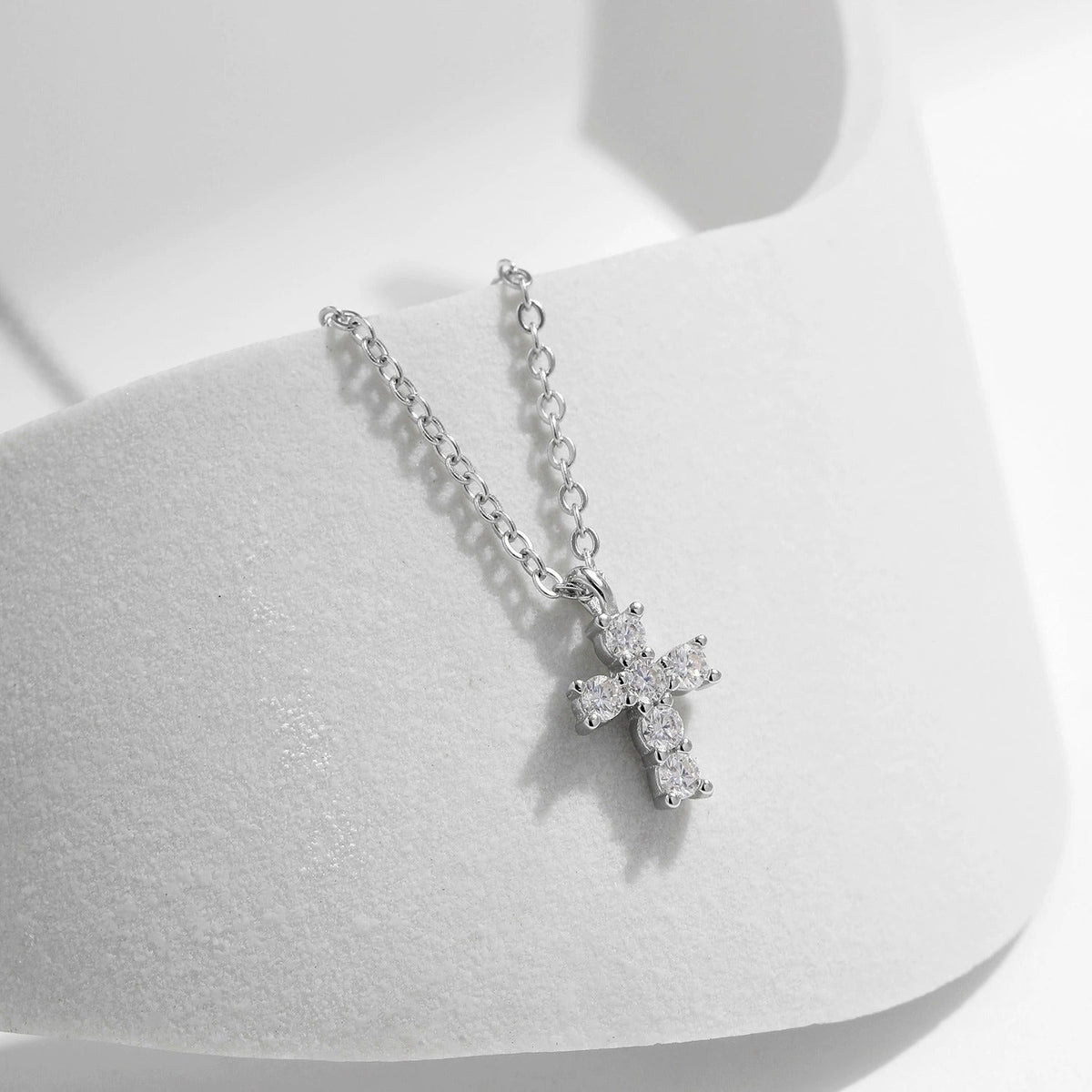 Crystal Cross Necklace-Necklaces-Yiyae-Yiyae