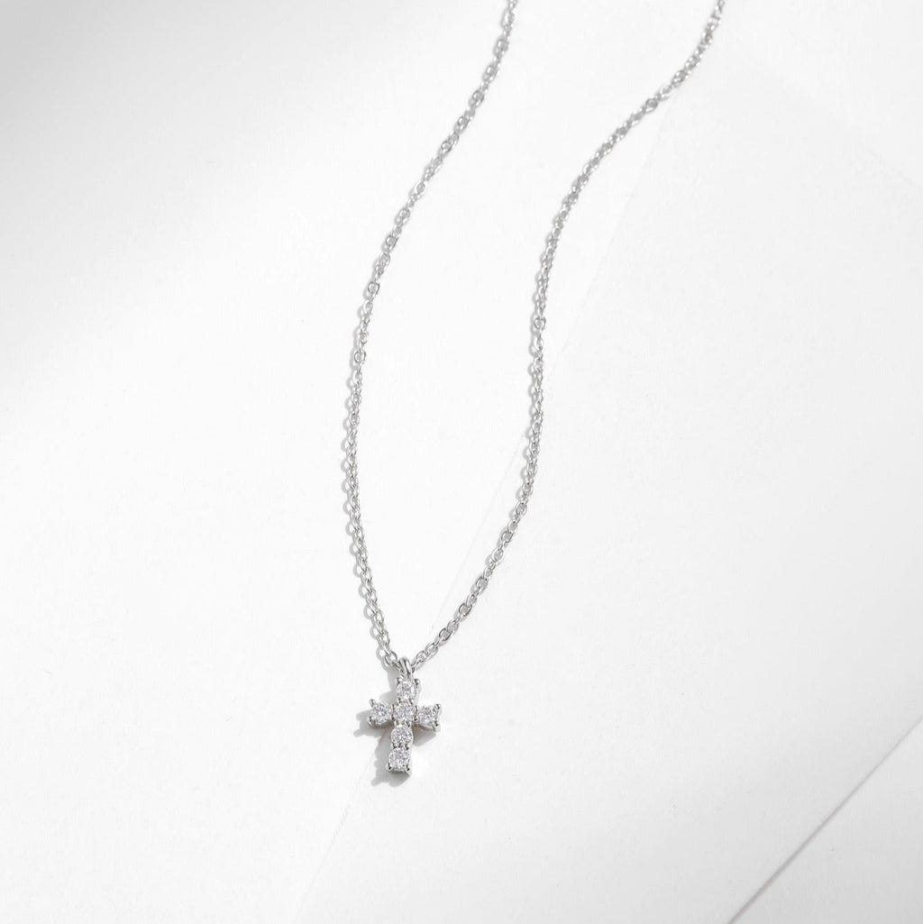 Crystal Cross Necklace-Necklaces-Yiyae-Yiyae