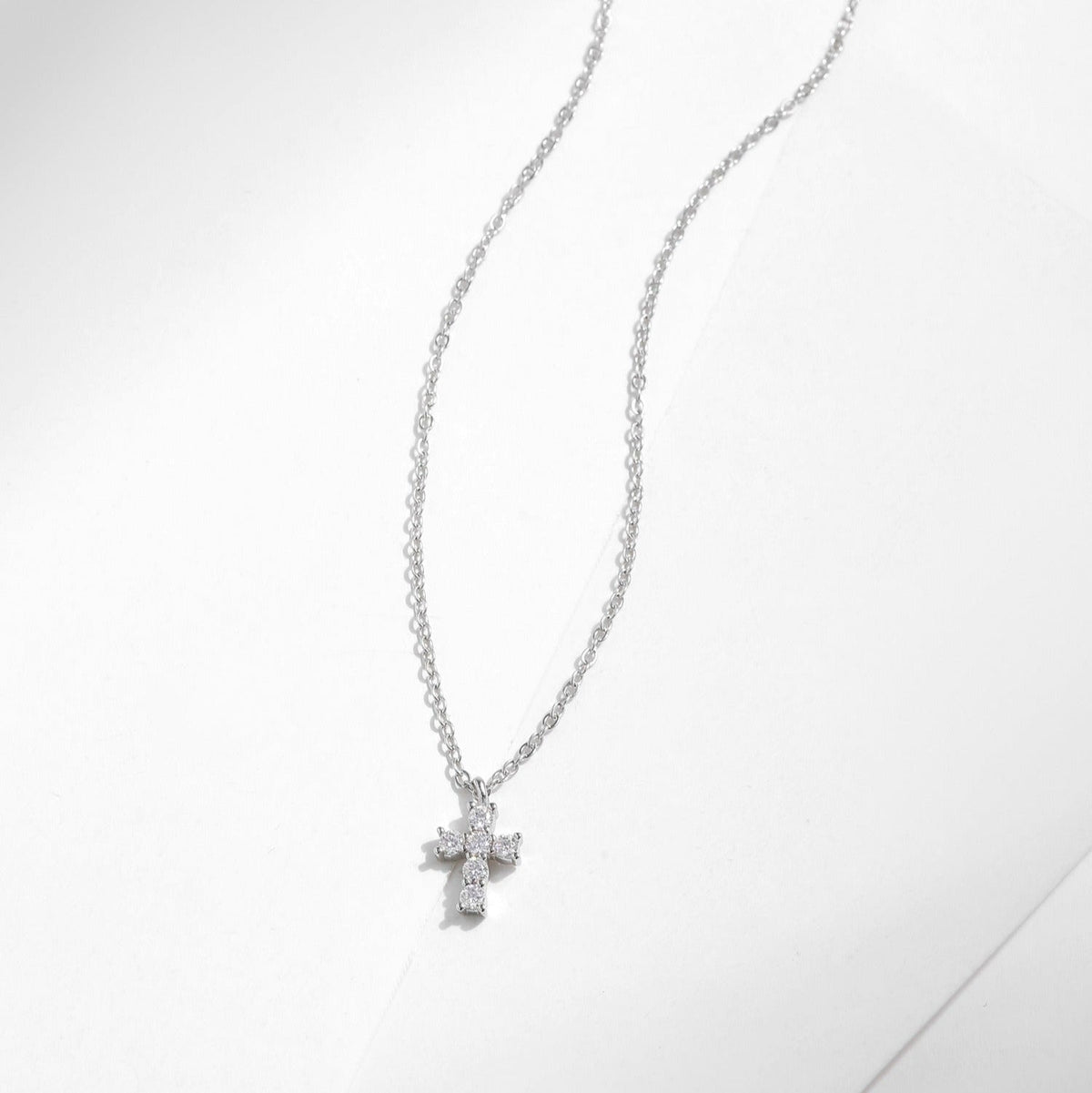 Crystal Cross Necklace-Necklaces-Yiyae-Yiyae