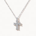 Crystal Cross Necklace-Necklaces-Yiyae-Silver-Yiyae