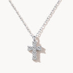 Crystal Cross Necklace-Necklaces-Yiyae-Silver-Yiyae