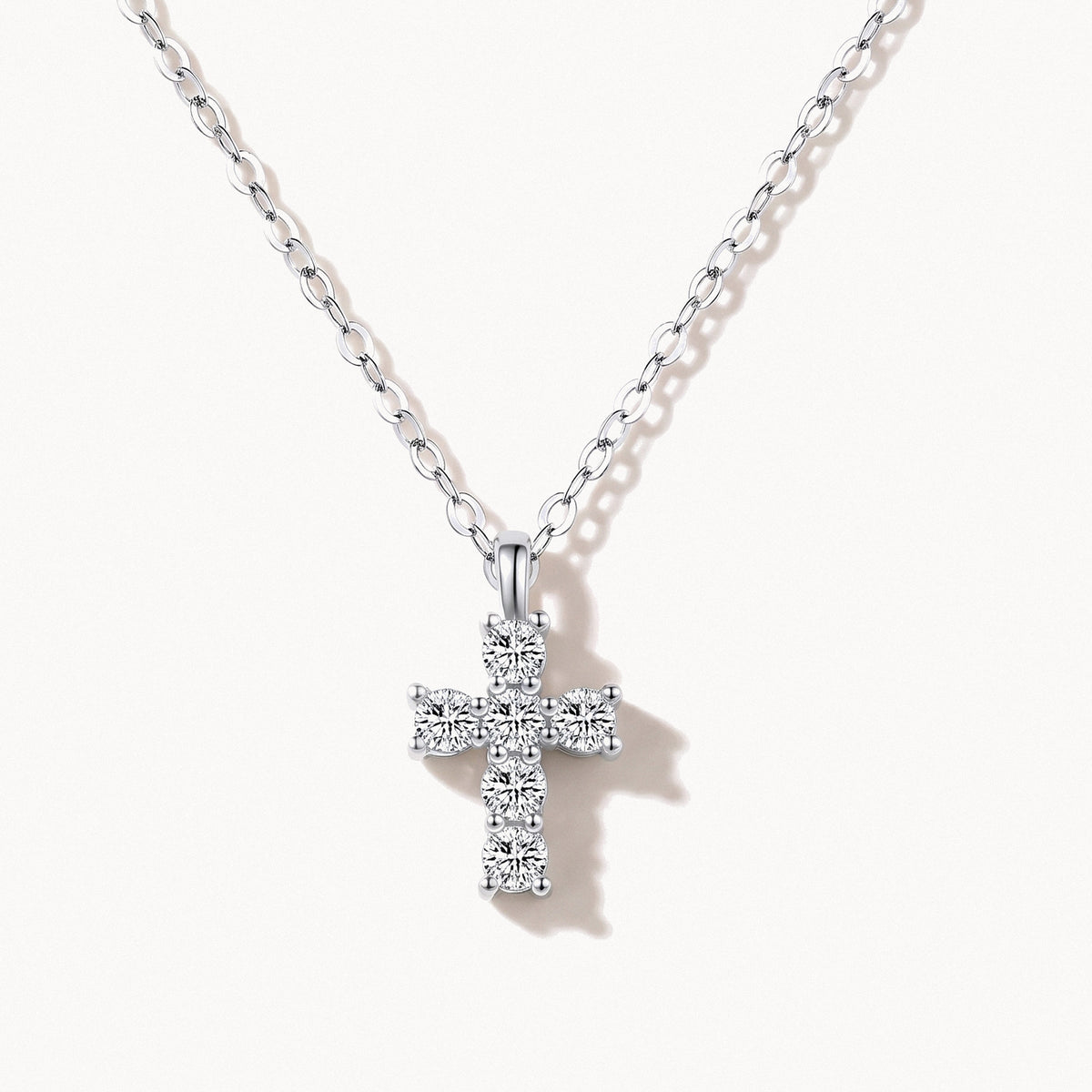Crystal Cross Necklace-Necklaces-Yiyae-Silver-Yiyae