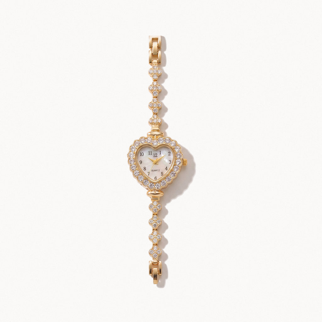 Crystal Heart Watch-Watches-Yiyae-Gold-Yiyae