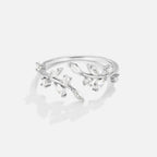 Crystal Leaf Open Ring-Rings-Yiyae-Yiyae