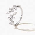 Crystal Leaf Open Ring-Rings-Yiyae-US 5-7-Yiyae