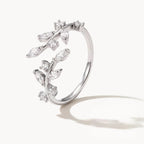 Crystal Leaf Open Ring-Rings-Yiyae-US 5-7-Yiyae